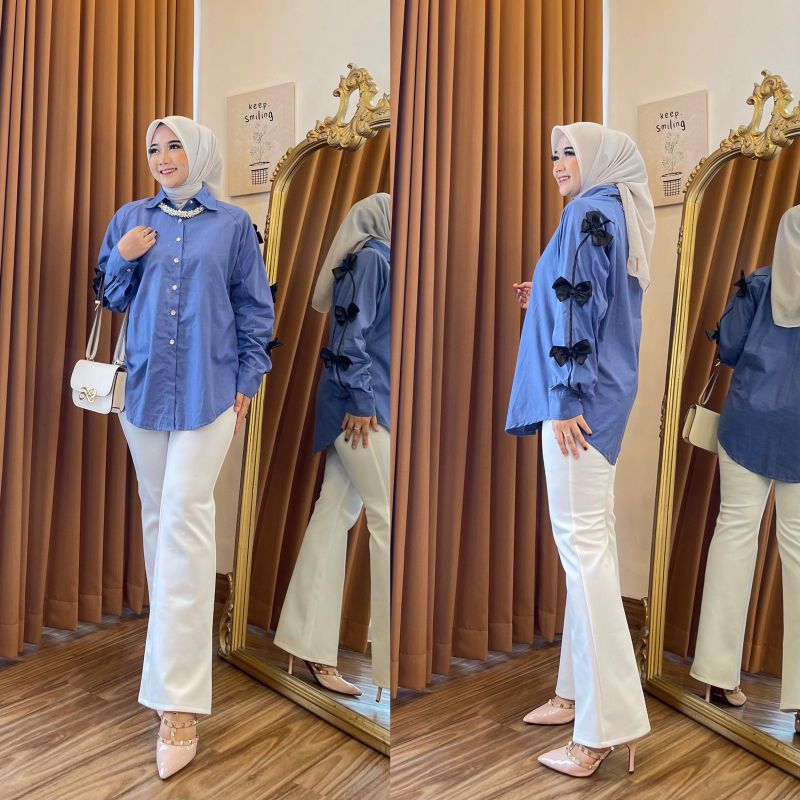 baju atasan wanita terbaru gamis Ready siap kirim Newcolletion promo Cilara top bahan katun , kemeja