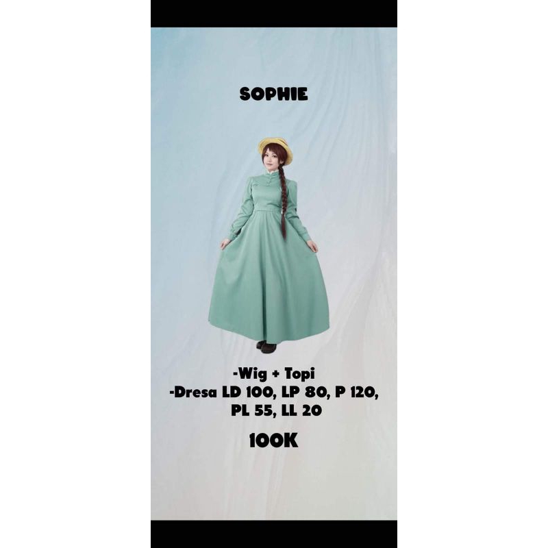 Sophie howl's moving castle gibli fullset Costume dan wig Cosplay