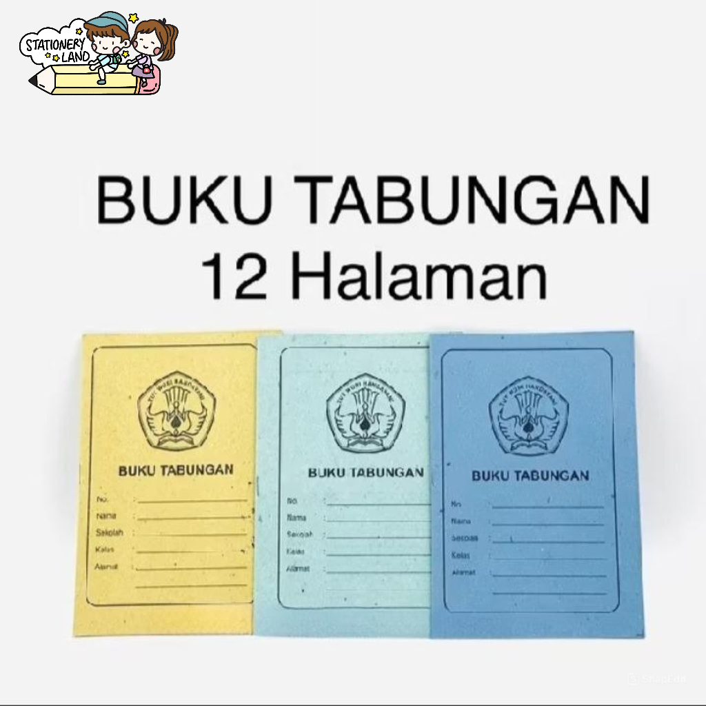 

( StaLand / DAPAT 1 BUAH ) BUKU TABUNGAN Simpanan Uang Keuangan Anak Sekolah Kecil Bagus Murah