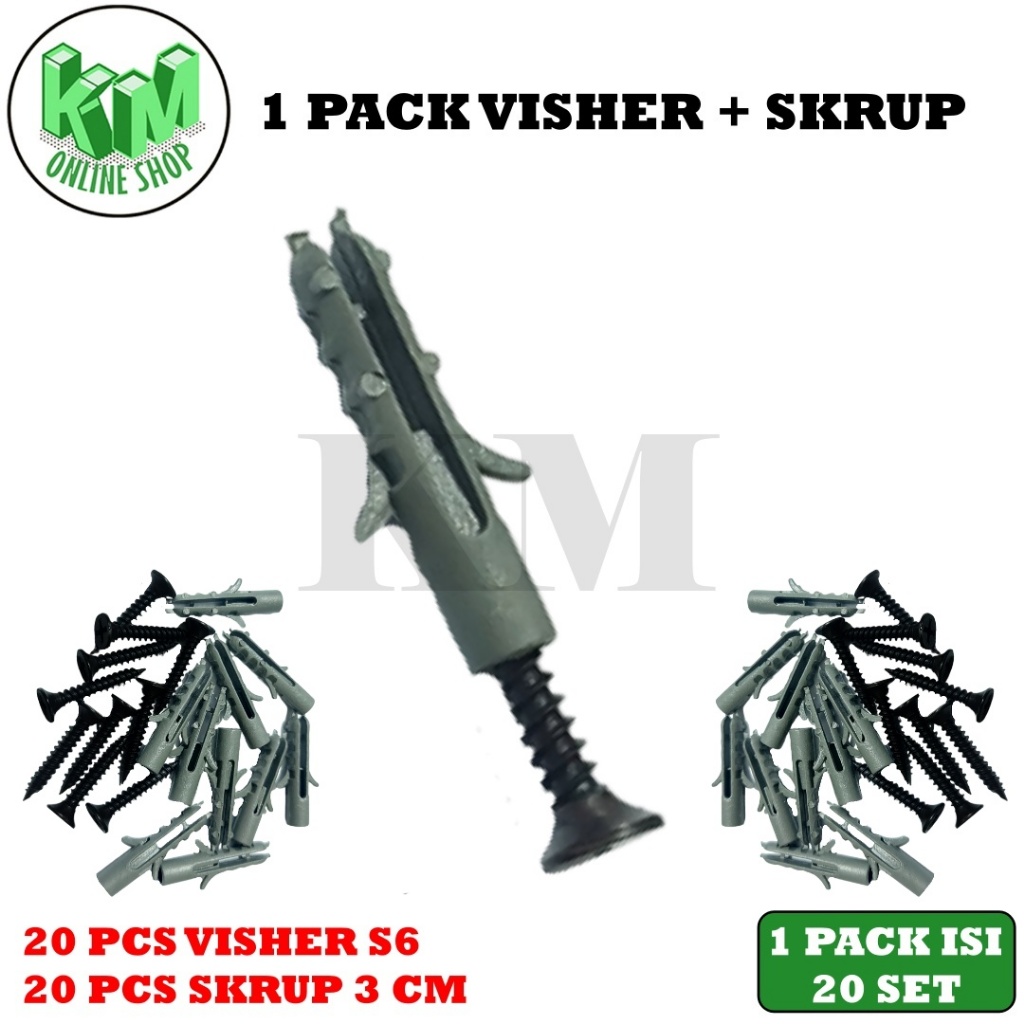 Sekrup Set Skrup Gypsum Drywall dan Spiser S6 set Screw Spiser Set 3CM