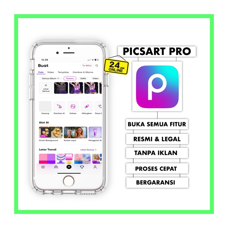 [ CUSTOMER TINGGAL LOGIN ] APLIKASI PICSART PRO PICSART GOLD PICSART PREMIUM SLI APPSTORE PLAYSTORE 