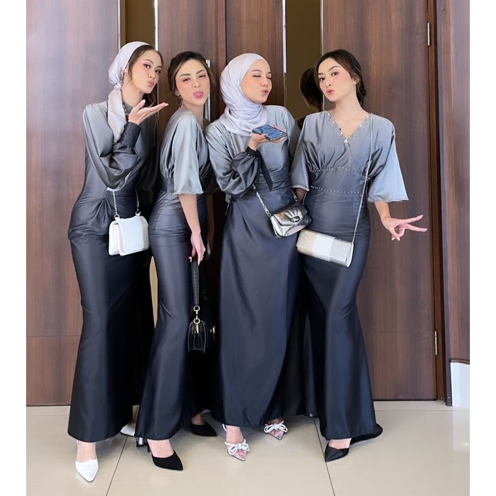 kain bridesmaid motif gradasi 2 warna