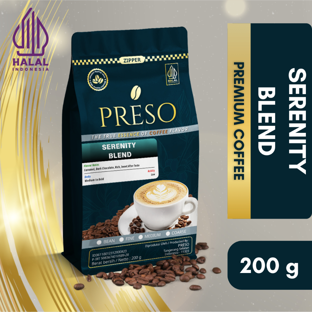 

PRESO Kopi Serenity Blend House Blend 200 Gram