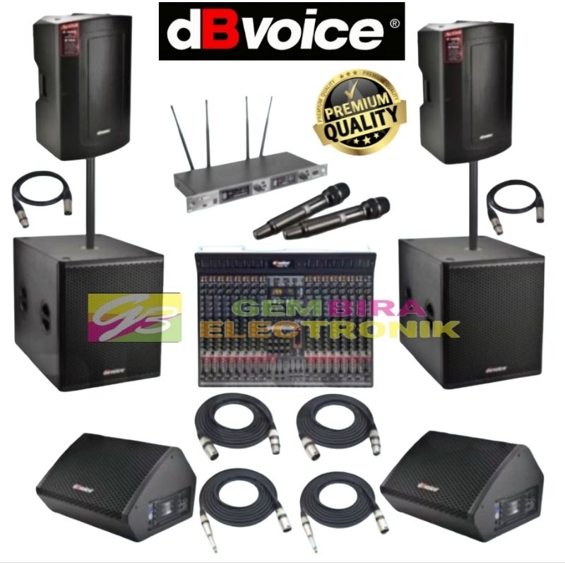 Paket Sound System dBvoice S15A + X18SA + AMS-15A Original 15 inch + Sub 18 inch db Voice X-18SA Ori