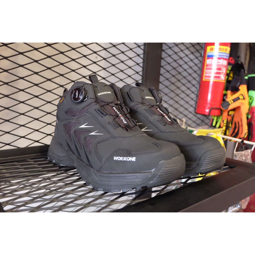 Sepatu Safety Pria Worx One 202 Black WaterProof - Worxone 202 Black Men's Safety Shoes Original