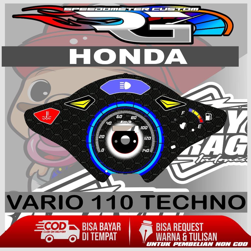 PAPAN SPEEDOMETER CUSTOM VARIO 110 TECHNO
