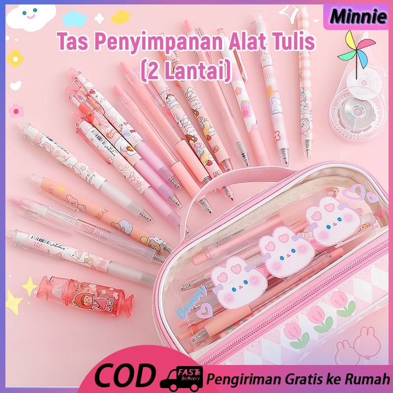 

Lucu Double Layer Kapasitas Besar Pensil Kantong Pensil Kotak Alat Tulis Kartun Anak