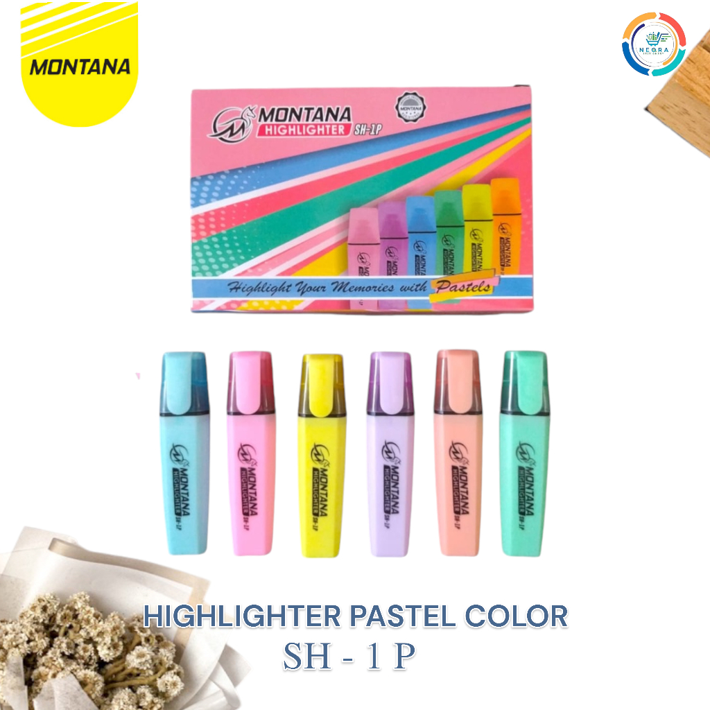 

Montana Highlighter Pastel Penanda Berwarna SH-1P | @ 1 Pcs
