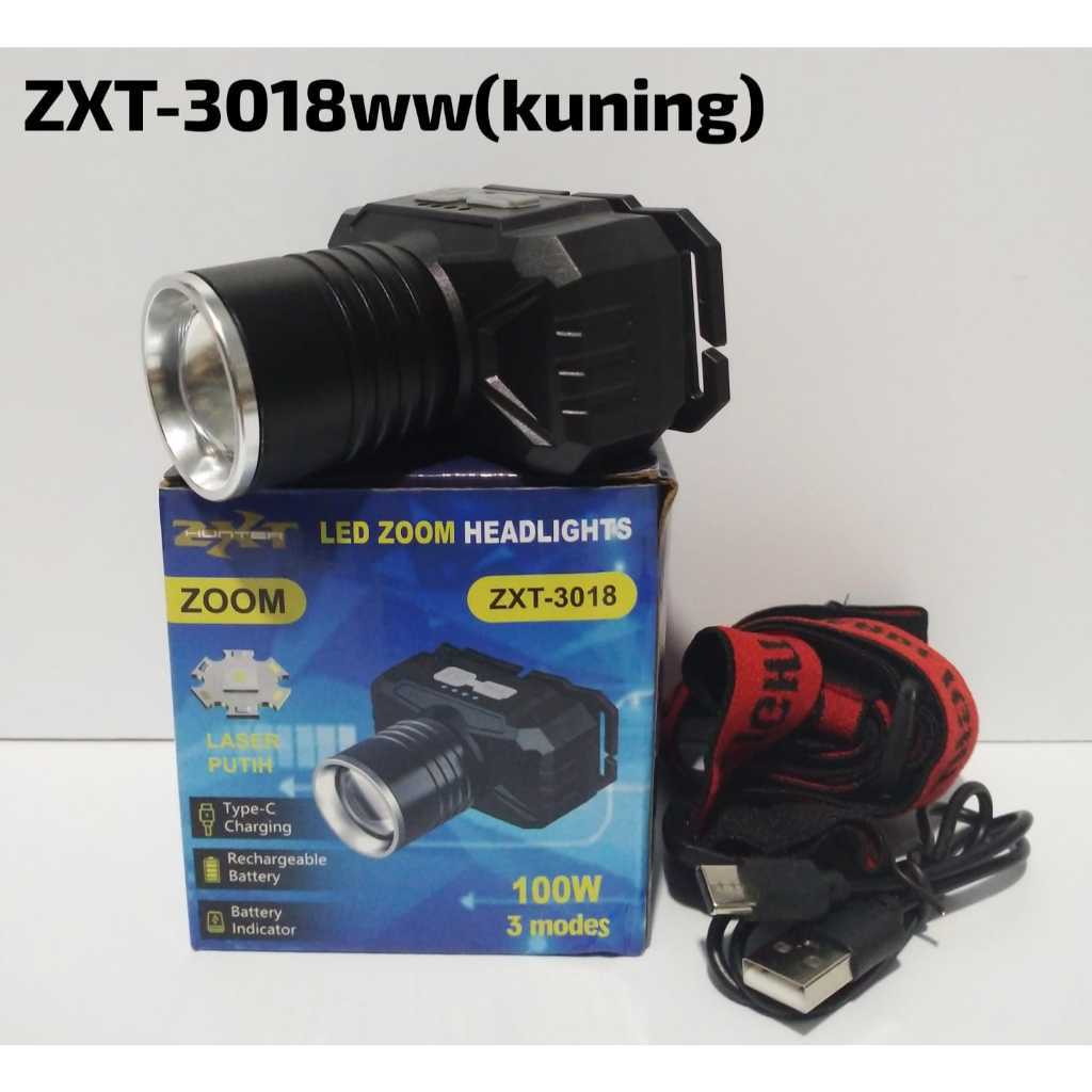 LAMPU SENTER KEPALA ZXT-3018 SUPER TERANG 100 WATT