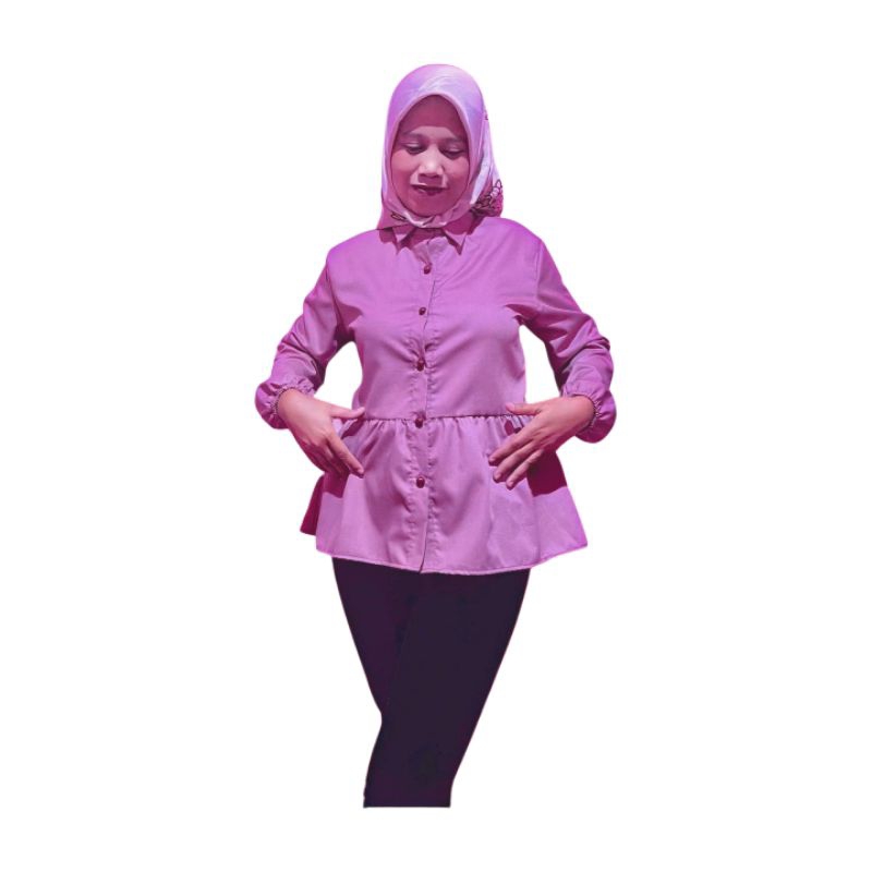 rara bloes korea / bloes katun bawahan kerut