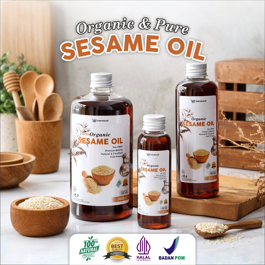 

Organic Sesame Oil Halal Original 100% Natural Minyak Wijen Organik Murni