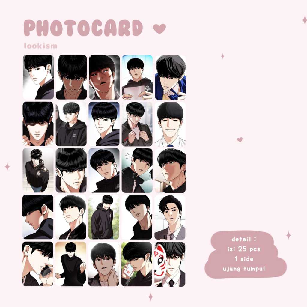 photocard webtoon lookism isi 25 pcs