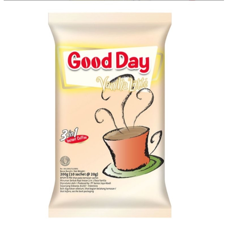 

Good Day Kopi Instant 3 in 1 Vanilla Latte 10 sachet x 20 gram