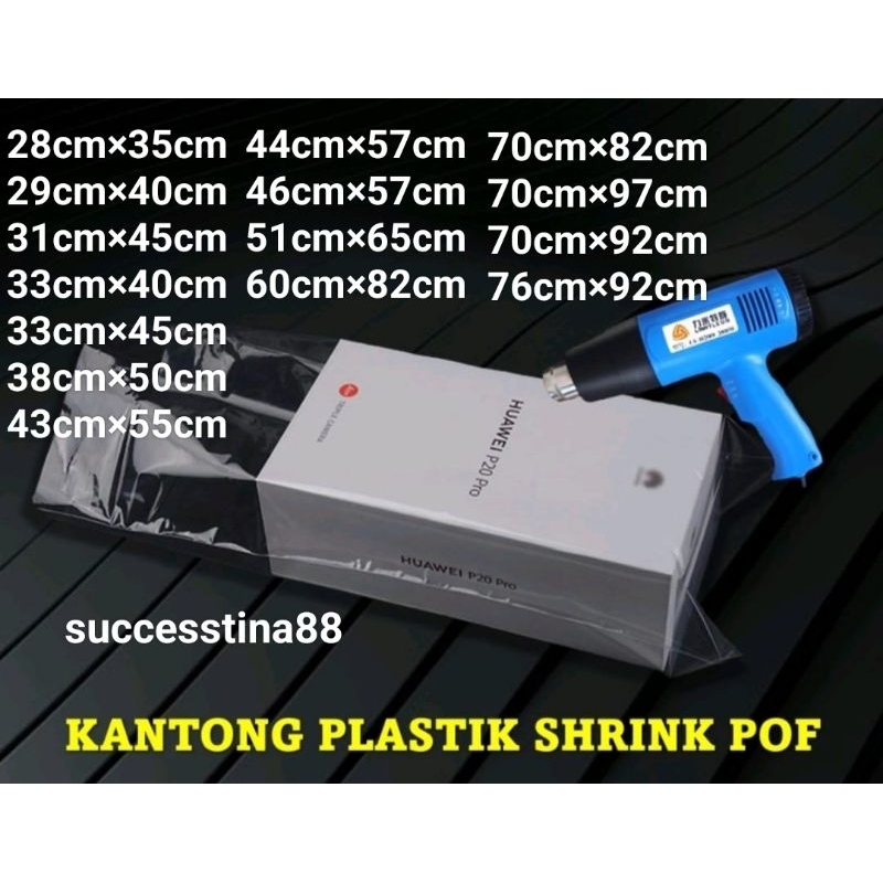 

plastik pof / plastik shrink pof / plastik kantong / plastik segel sampul buku dll