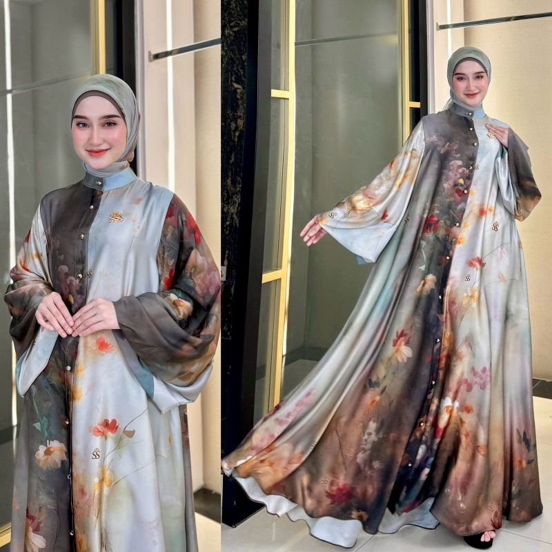 Gamis Flowers Mewah ORI By Shellasaukia