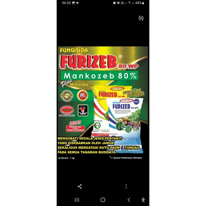 Fungisida FURIZEB plus Mitisida pengendali kutu2an