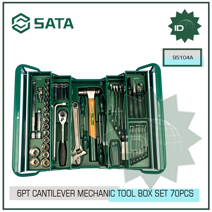 SATA 95104A-70 6PT CANTILEVER MECHANIC TOOL BOX SET 70PCS TOOL KIT SET