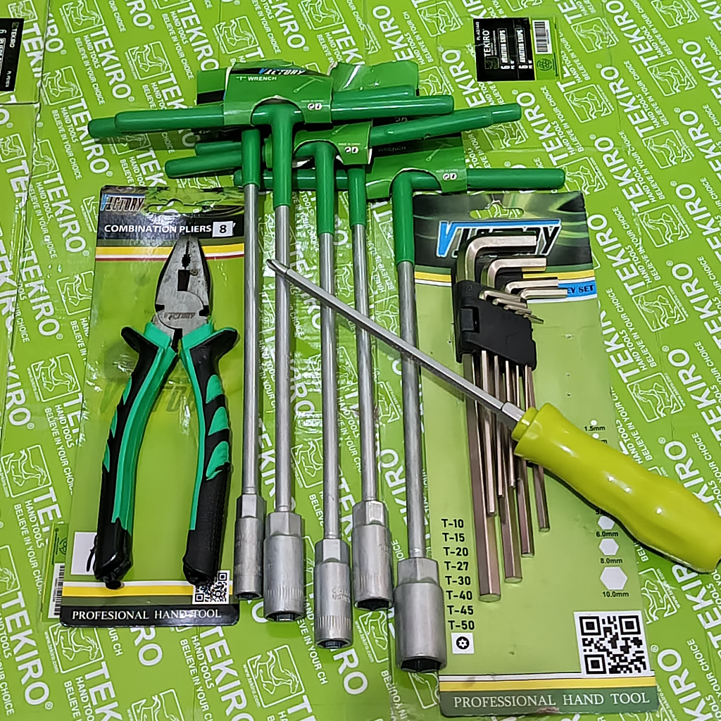 Promo Paket Lengkap / Alat Kunci Motor / VICTORY Kunci Pas Set / Kunci T+Tang+Kunci L+Obeng