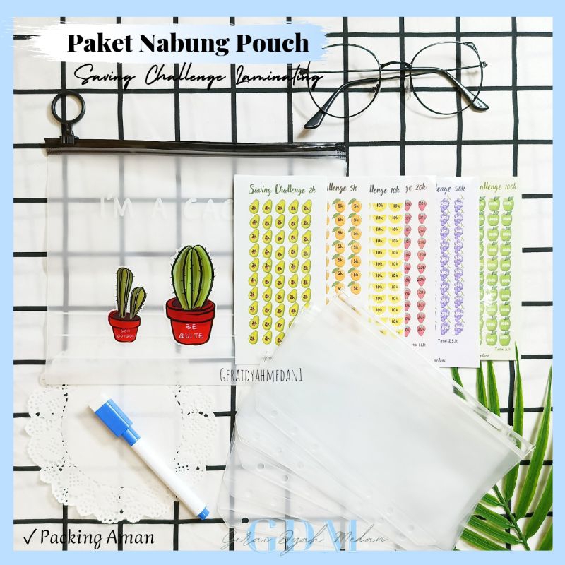 

Paket Nabung Pouch Saving Challenge Laminating Motif Buah