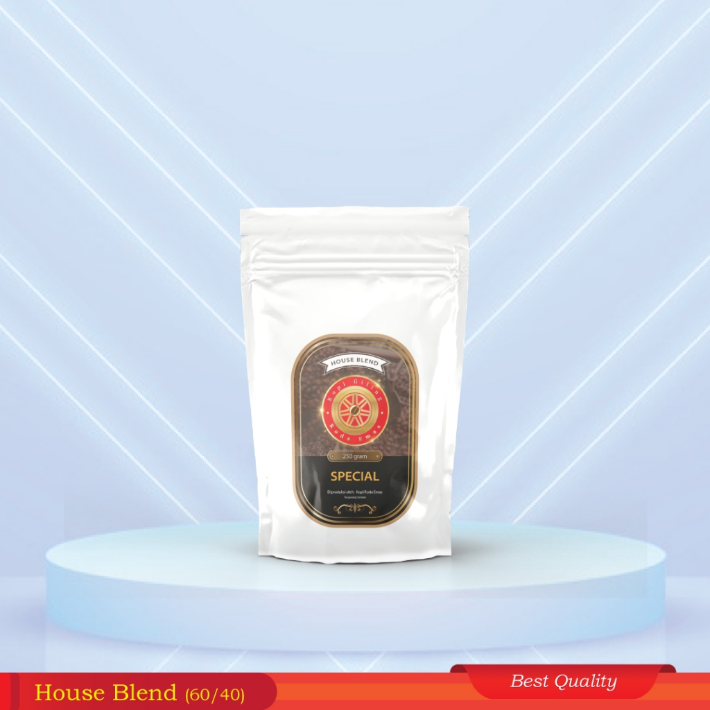 

ESPRESSO KOPI BEANS BIJI KOPI GILING - HOUSE BLEND (60/40) 250 gr | KOPI RODA EMAS