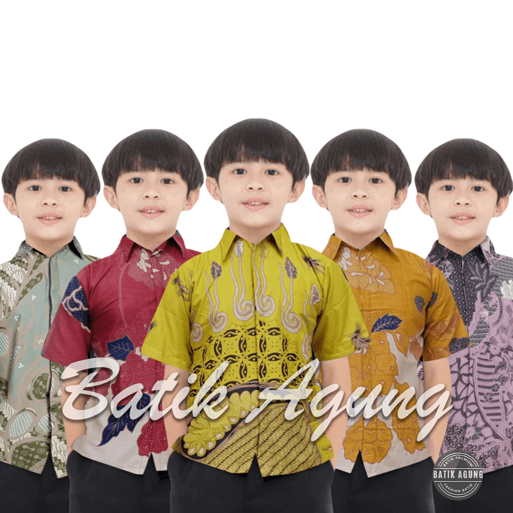 Atasan Fashion Hem Batik Anak Cowok Umur 2-13 Termurah / Baju Batik Pendek Anak Lucu Kece Keren Imut