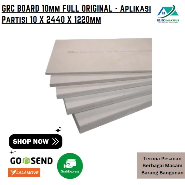 GRC BOARD 10mm FULL ORIGINAL - Aplikasi Partisi 10 X 2440 X 1220mm