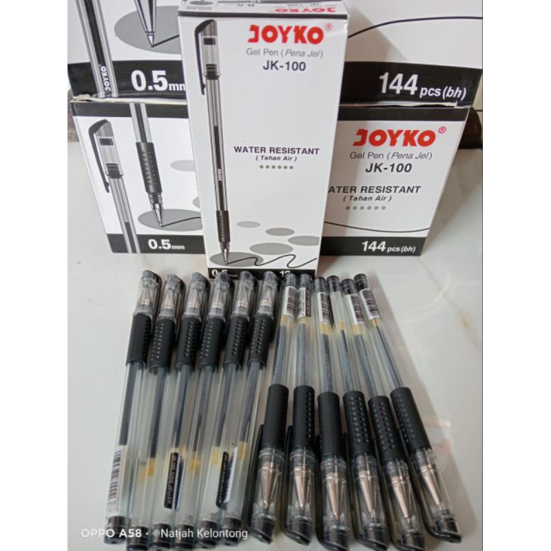 

JOYKO JK-100 0.5mm Gel Pen WATER RESISTANT Tahan Air PERPACK