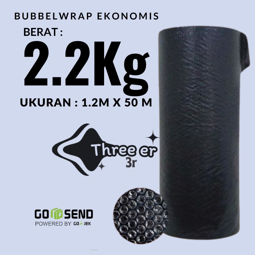 

BUBBLEWRAP HITAM PLASTIK PACKING GELEMBUNG 1.25 X 50M BERAT 2.2KG SURABAYA BARAT TERMURAH