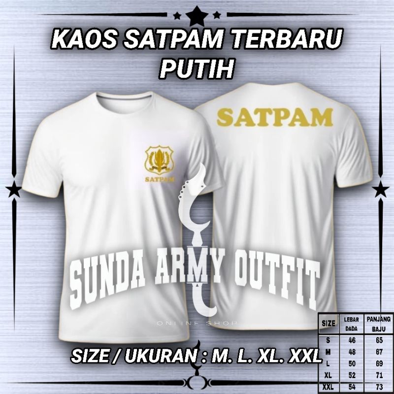 KAOS SATPAM PUTIH KAOS SATPAM WARNA PUTIH TERBARU BAJU SECURITY SATPAM PUTIH KAOS SECURITY