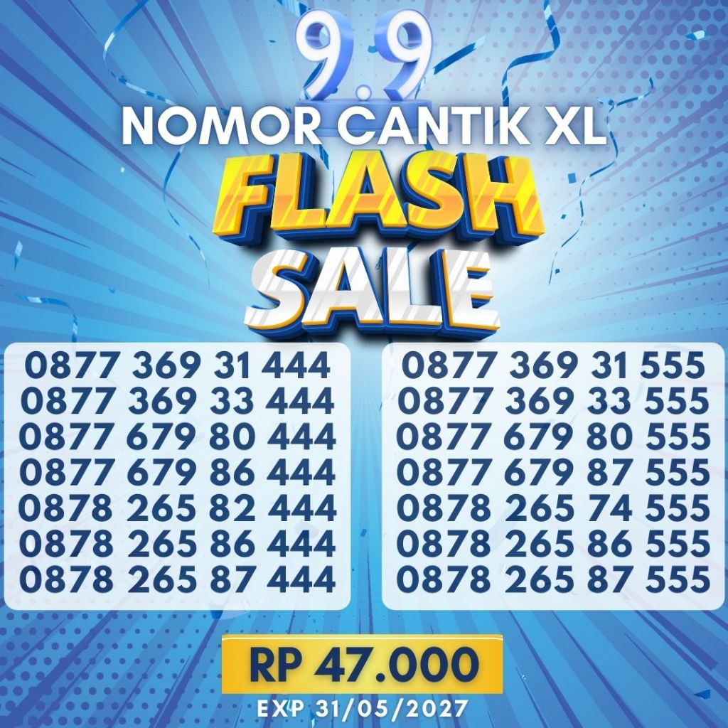 Nomor Cantik XL ekor triple harga 47ribu