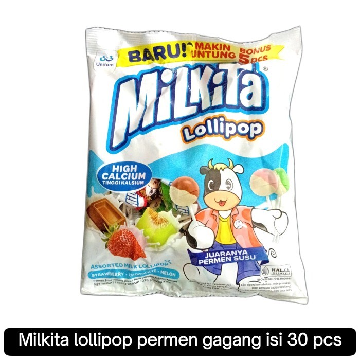 

milkita lollipop refill isi 30 | permen gagang lolipop