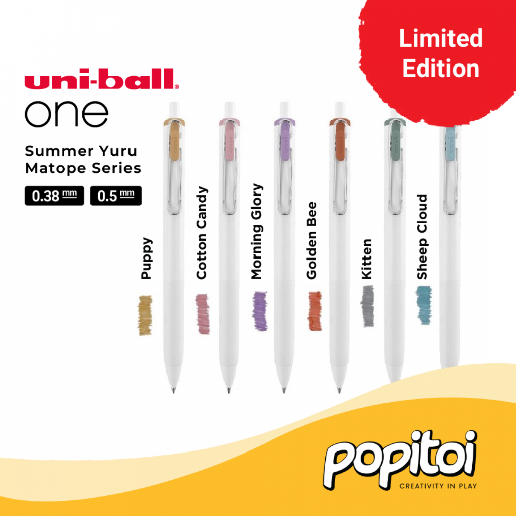 

Uniball ONE Summer Yuru Matope Color Series 0.38 0.5 mm SET Pulpen Tinta Warna Warni Uni Ball