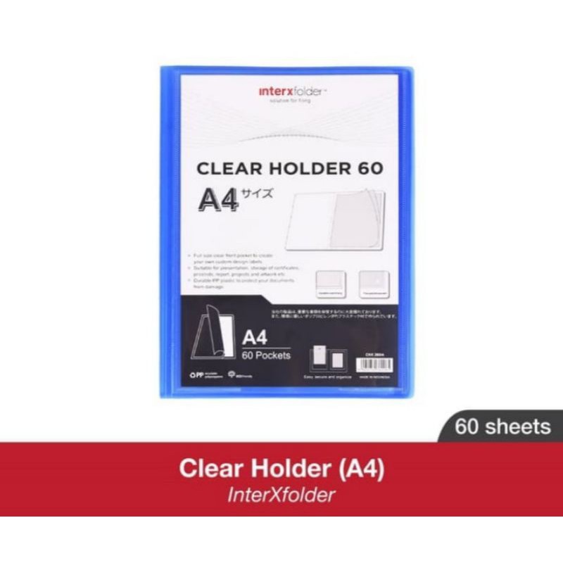 

Clear Holder / Displays Book A4 60 Pockets - Inter X Folder