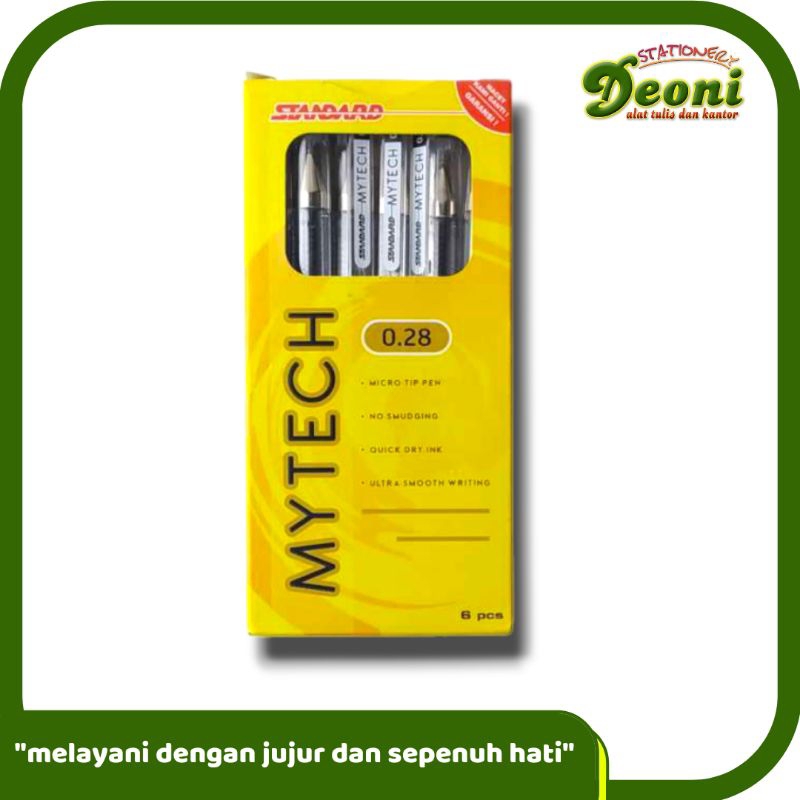 

Standard Pena MyTech 0.28mm Hitam ( 1 kotak / 6 pcs)