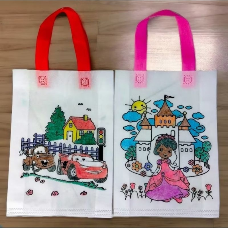 Tas Spunbond Lukis Mewarnai Anak Murah Motif Kanvas Stereofoam