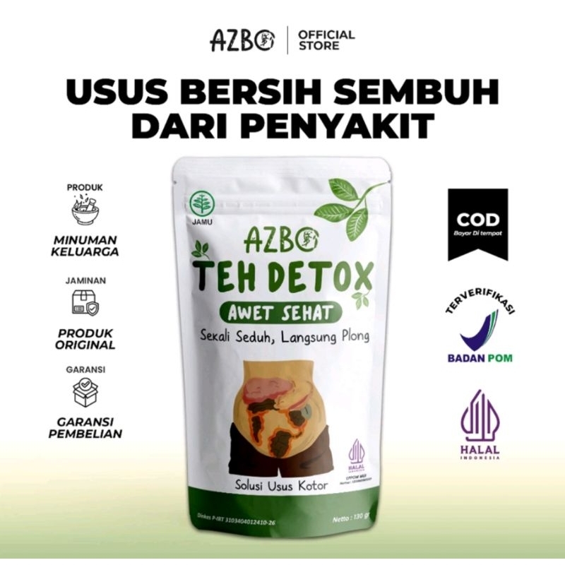 

AZBO TEH DETOX Usus Bersih Awet Sehat Atasi Sembelit & Pelancar BAB Bantu Melunturkan perut buncit