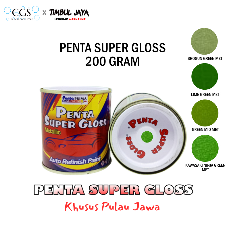 Cat Penta SABRA GREEN 200 gram - cat hijau metalik - penta gloss hijau - cat motor hijau metalik - c
