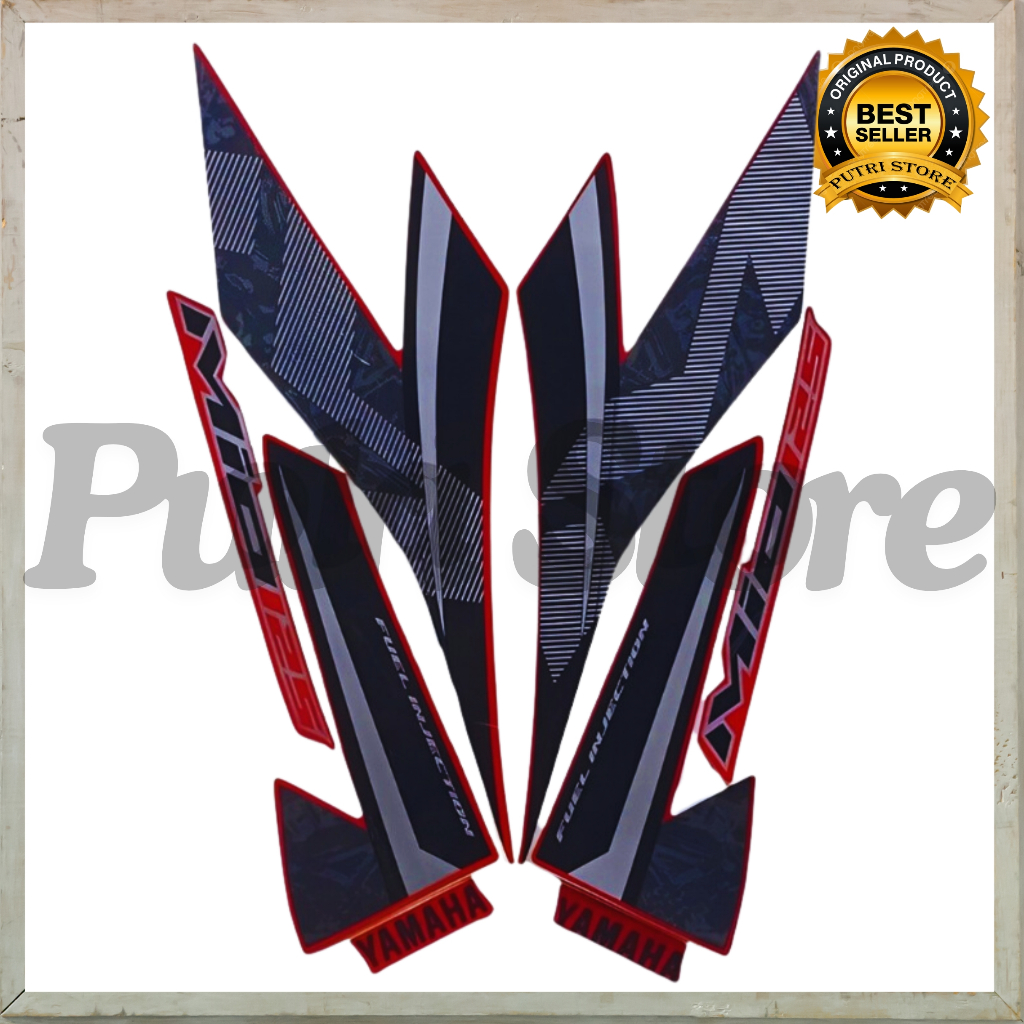 Stiker Striping Mio M3 2018 Hitam Merah List Stiker Standar Mio M3 2018 Striping Standar Mio M3 2018