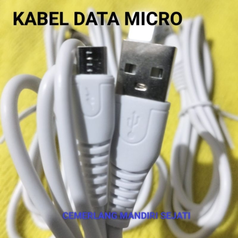 Kabel Data Micro USB / Kabel micro USB warna putih / Kabel data Micro panjang 90cm