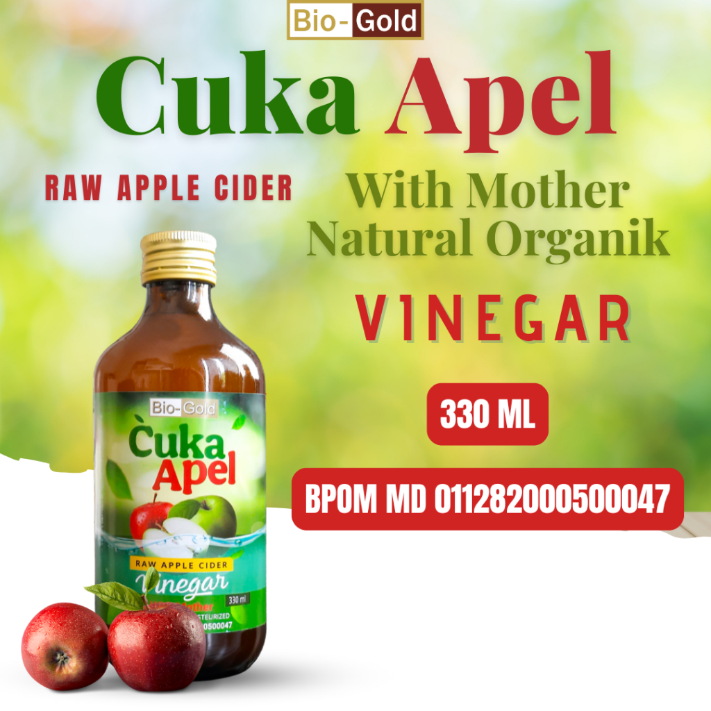 

BIOGOLD CUKA APEL Raw Apple Cider Vinegar With Mother Membantu Menurunkan Berat Badan Organik