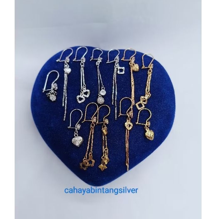 ANTING KAIT RUMBAI/ANTING WANITA/ANTING KAIT PERAK ASLI 925 LAPIS MAS ANTI KARAT