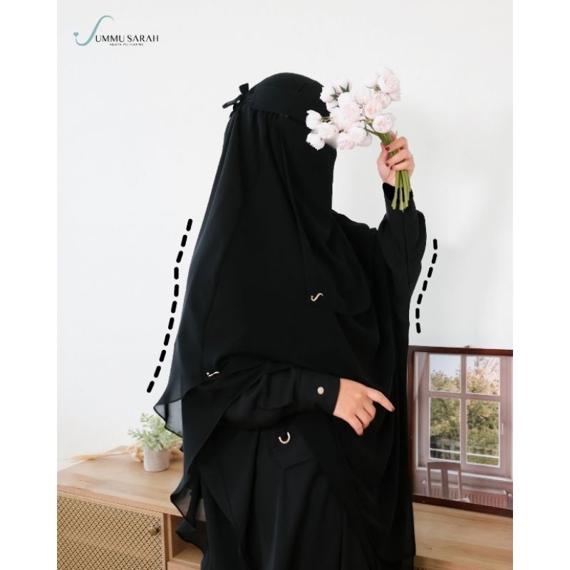 Khimar Saida by Ummu Sarah Premium Bahan Chiffon Arabeschi by Ummu Sarah