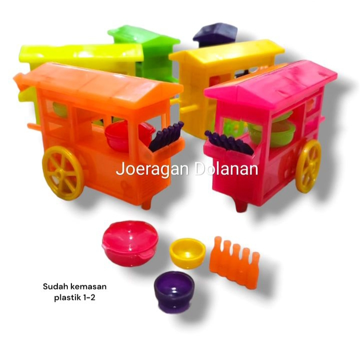 10pc Mainan Gerobak Bakso
