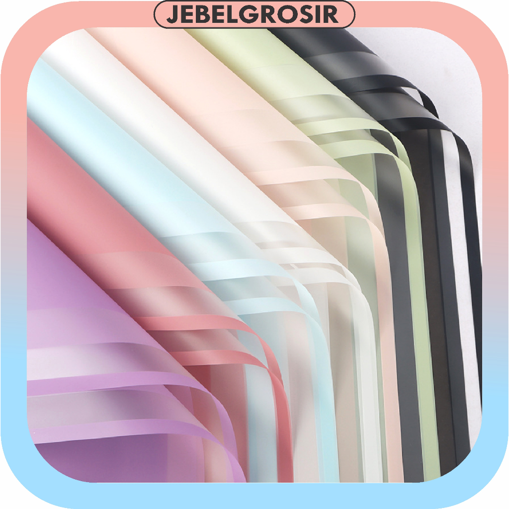 

20 Lembar Kertas Buket Flower Wrapping Pure Frame Transparan Line Color Cellophane Waterproof KB6110