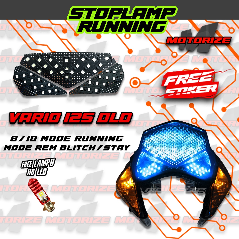LAMPU LED REM RUNNING 8 & 10 MODE VARIO TECHNO 125 BONUS LED JELLY FLASH STOPLAMP RUNNING AUTO MANUA