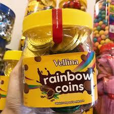 

Chocolate Coin Vellina Rainbow 300 gr / Cokelat Dollar / Coklat Koin LBF Jadul isi 50 Pcs 6gram