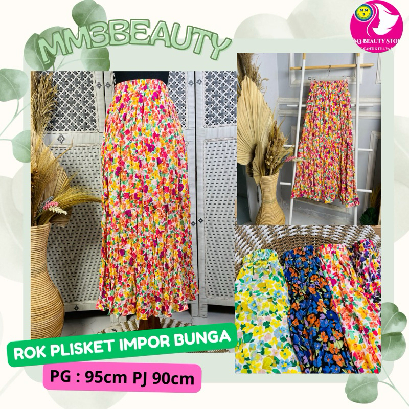 Rok plisket Motif / Rok plisket Bunga / Rok Bunga