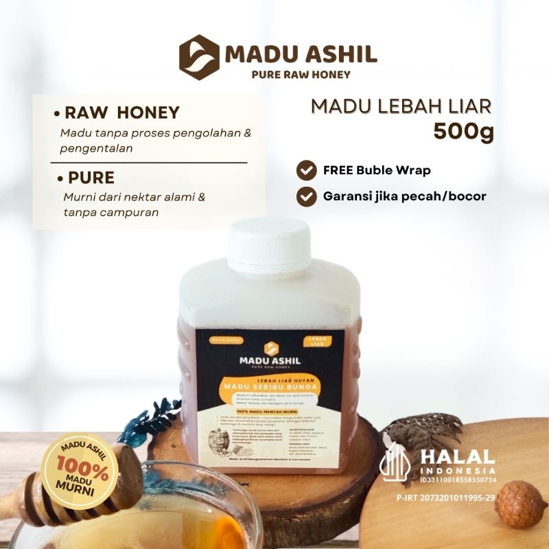 

ASHIL 500gr Madu Murni Lebah Liar Hutan Asli 100% Tanpa Campuran Natural Raw Honey