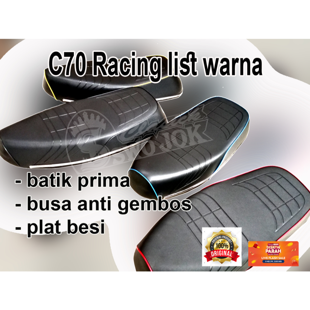 Jok C70 Racing batik prima list warna 1 set tinggal pasang