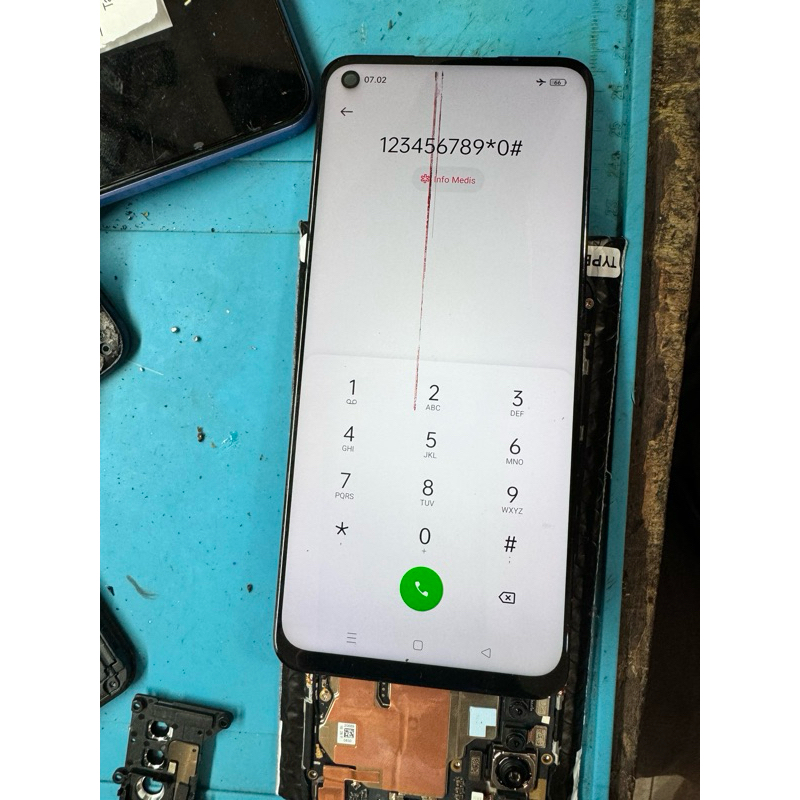 LCD ORIGINAL COPOTAN REALME 6 / 7  MINUS  BERCAK HITAM